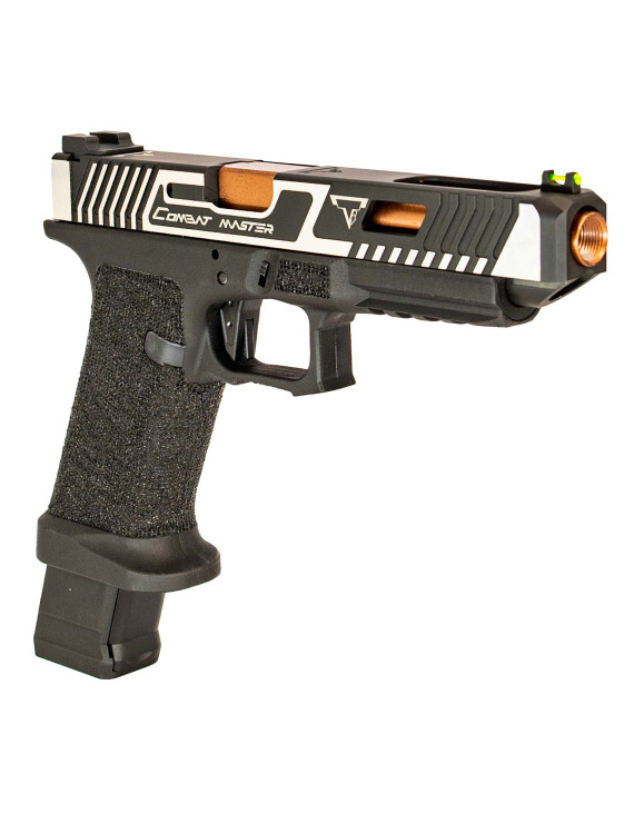 APS Custom Combat Master Silver slide with OMEGA Frame CO2 pistol 